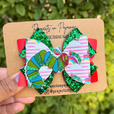 Hungry Caterpillar Inspired Hair Bow