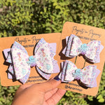 Pastel Purple Under the Sea Hair Bow | Mermaid Pigtail Set