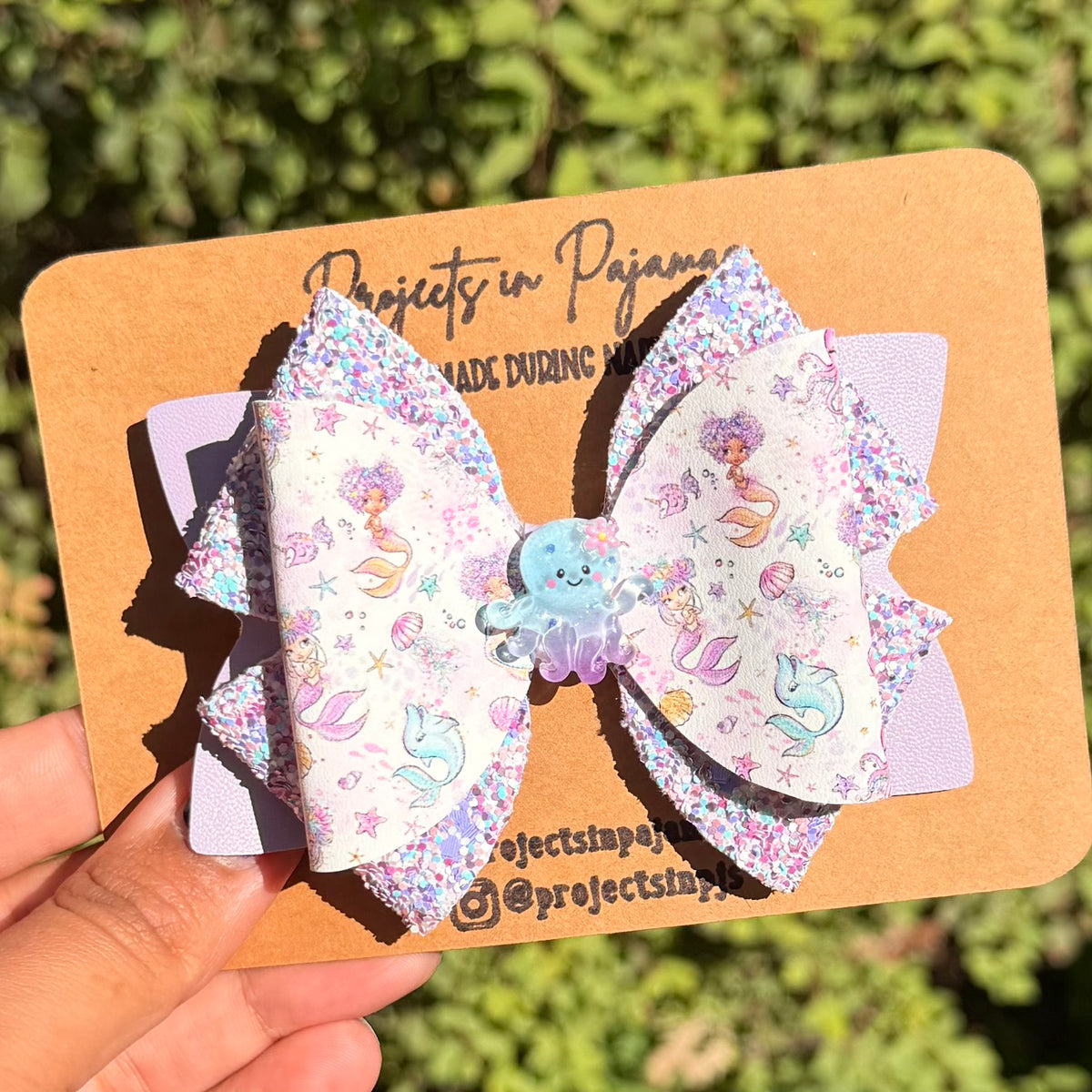 Pastel Purple Under the Sea Hair Bow | Mermaid Pigtail Set