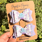 Pastel Purple Under the Sea Hair Bow | Mermaid Pigtail Set