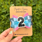 Blink And I'm Two Birthday Hair Bow