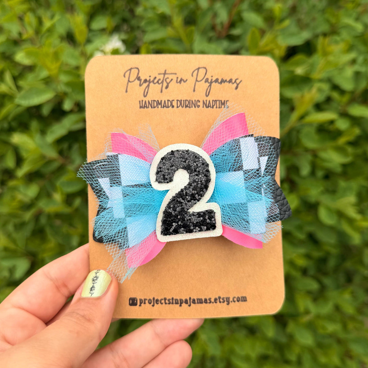 Blink And I'm Two Birthday Hair Bow