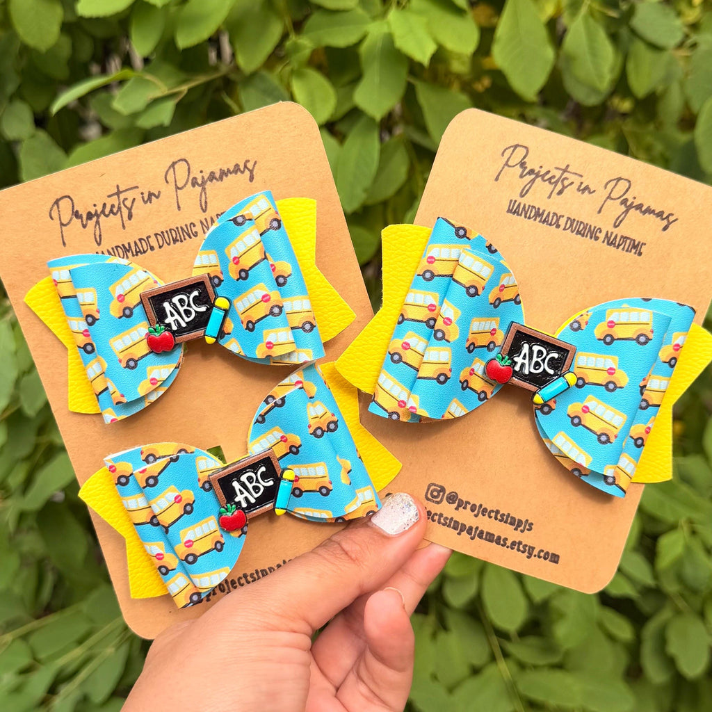 School Bus Hair Bow | Back to School Hair Accessories