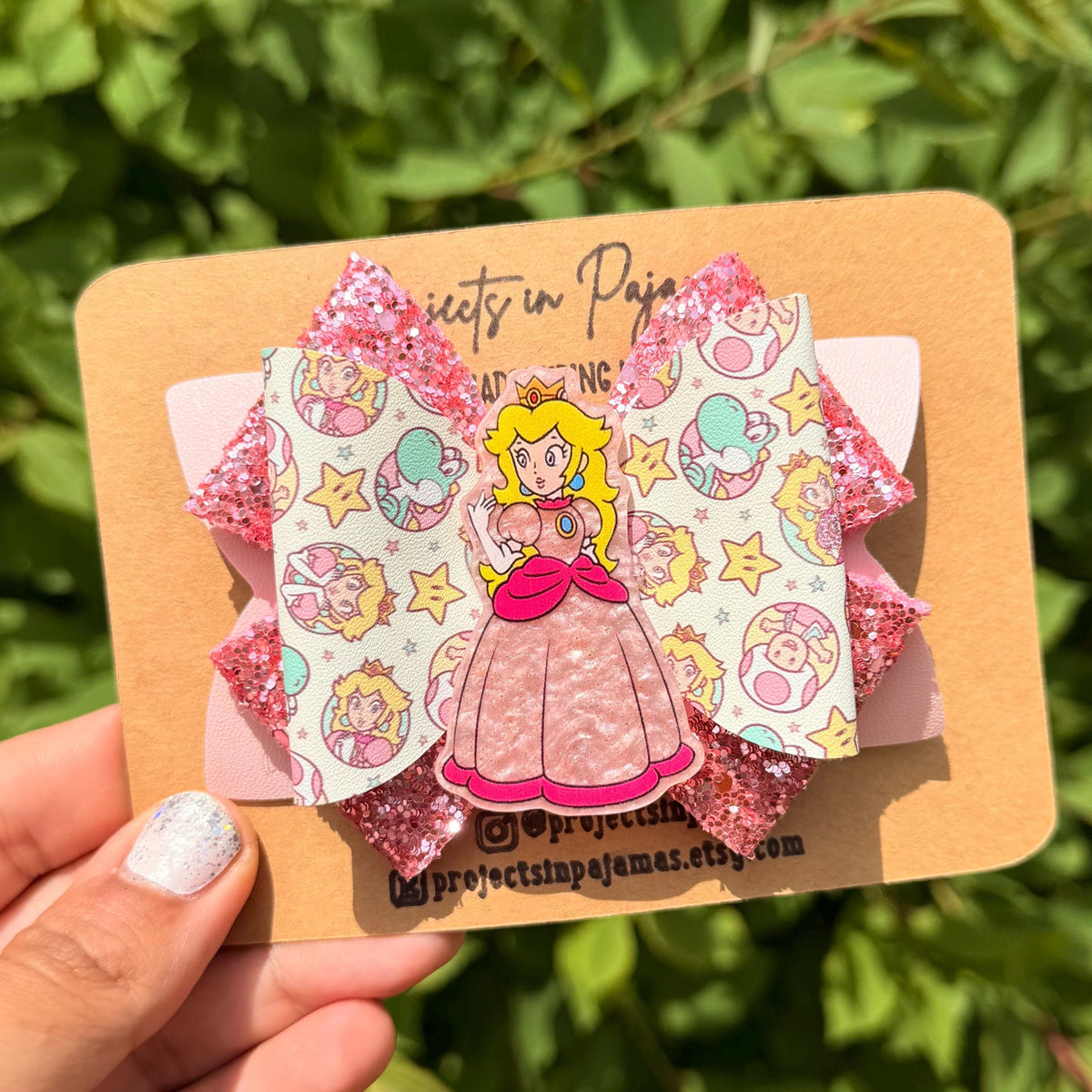 Peach Pastel Pink Hair Bow