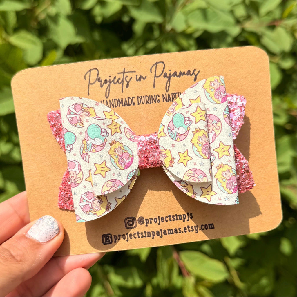 Peach Pastel Pink Hair Bow