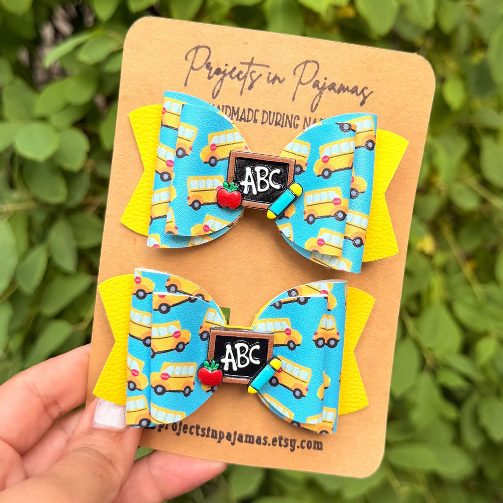 School Bus Hair Bow | Back to School Hair Accessories