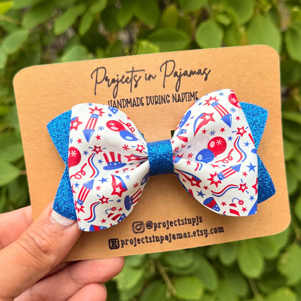 4th of July Celebration Glitter Bow