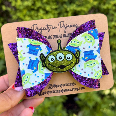 Toy Alien Purple Hair Bow