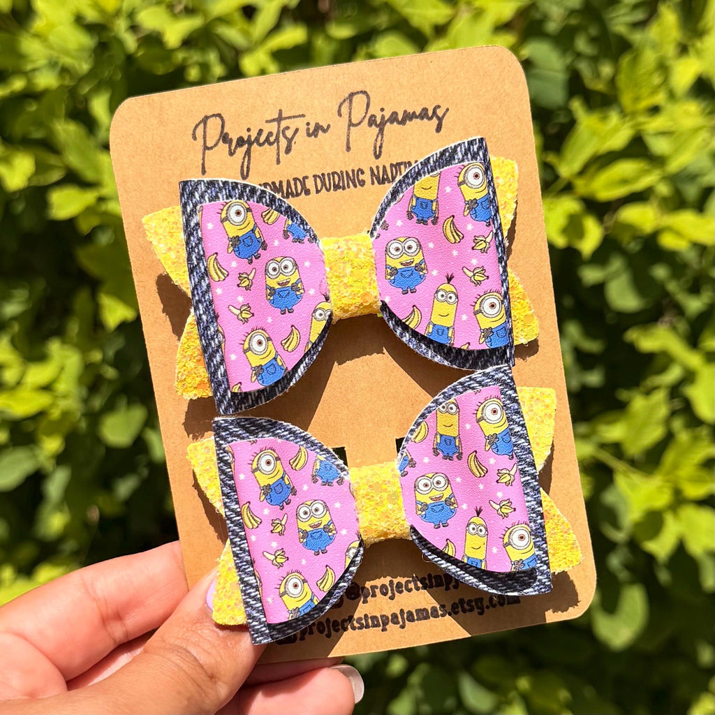 Minion Inspired Hair Bow