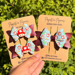 Mario Red Metallic Hair Bow