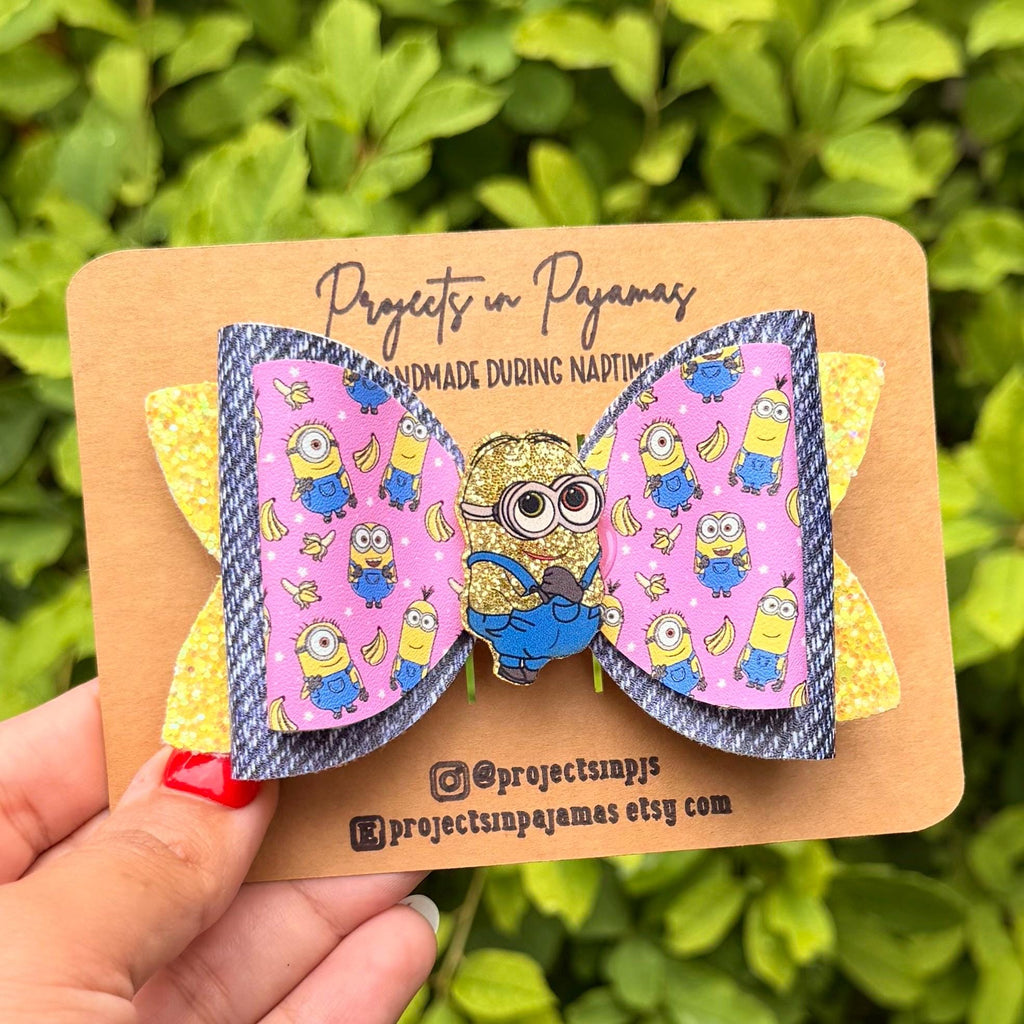 Minion Inspired Hair Bow