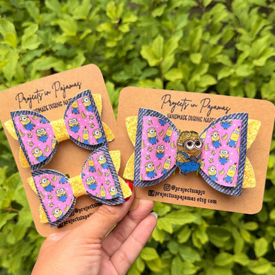 Minion Inspired Hair Bow