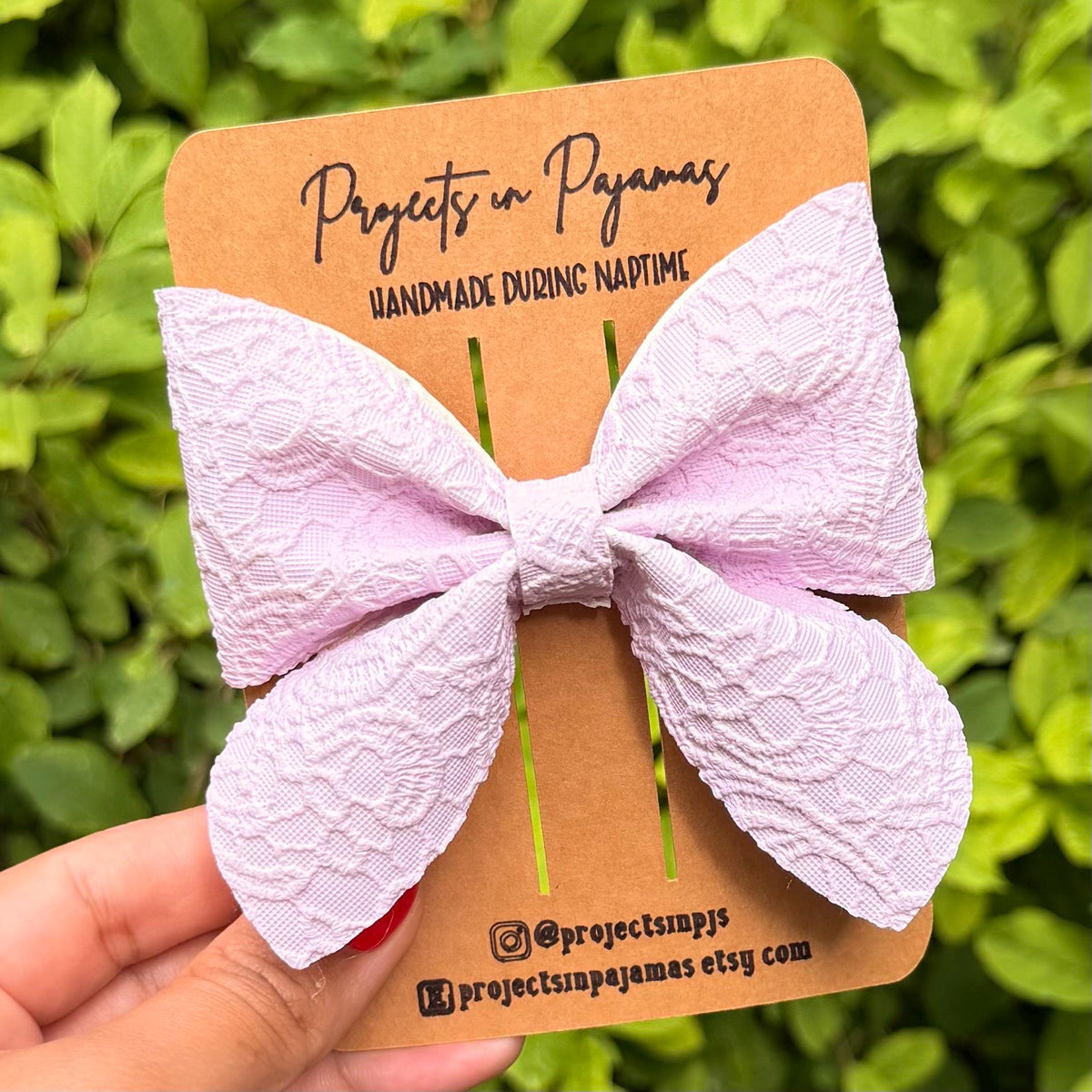 Lace Embossed Pastel Faux Leather Sailor Bows