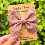 Lace Embossed Pastel Faux Leather Sailor Bows