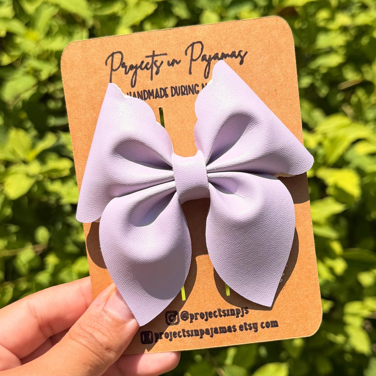Lace Embossed Pastel Faux Leather Sailor Bows