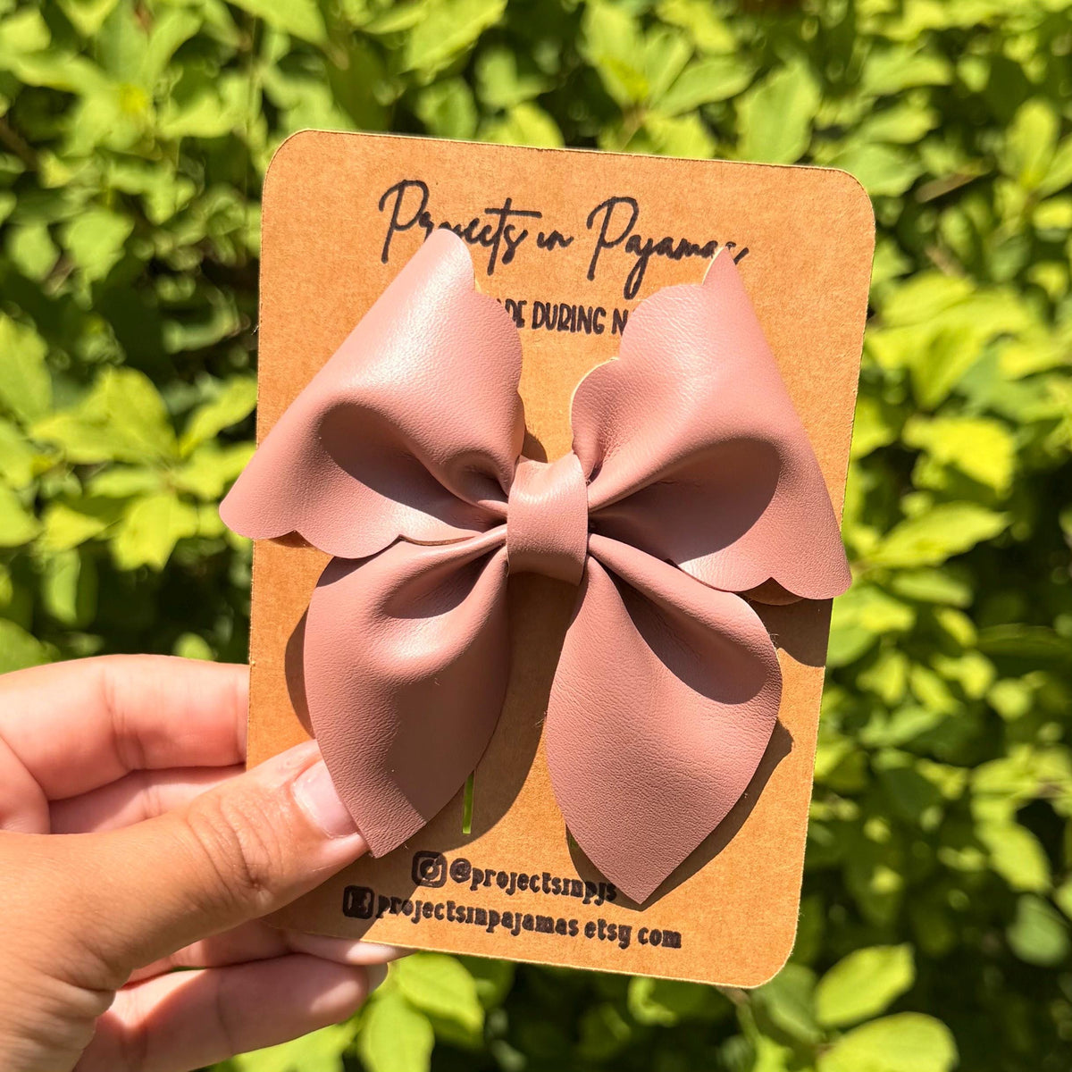Lace Embossed Pastel Faux Leather Sailor Bows