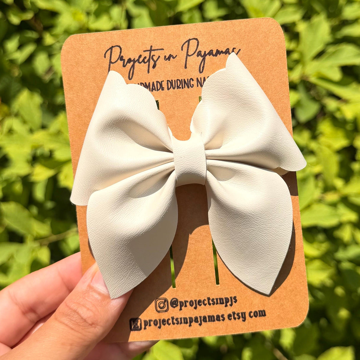 Lace Embossed Pastel Faux Leather Sailor Bows