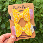 Pencil Hair Bow Pigtail Set | Back to School Hair Accessories