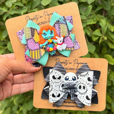 Nightmare Skeleton and Patchwork Ragdoll Hair Bows